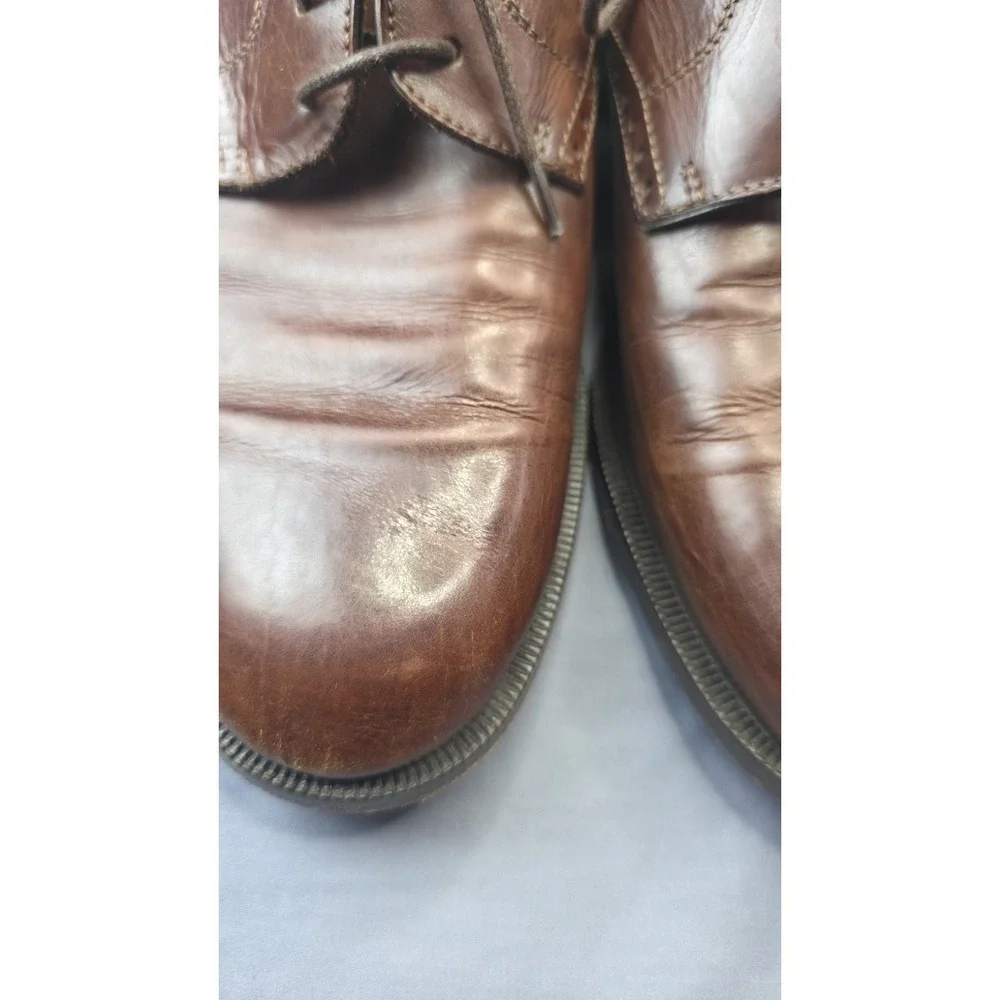 Vito Rufolo Men's Size 8.5 M Brown Dress Derby Lace Up Shoes,  Italy  Leather